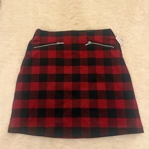 Plaid Red and Black Women's holiday Skirt